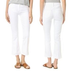 Mother denim insider crop white jeans